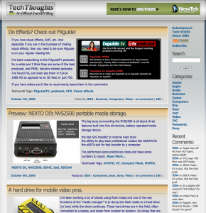 Clean and clear tech blog that keeps video pros in touch with the latest tech.